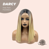 JBEXTENSION 15 Inches Blonde Straight Lace Front Wig.Pre Plucked 13*4 HD Transparent Lace Frontal Handmade Futura Fiber Swiss Lace Synthetic Fiber No Cut Lace Glueless Wig DARCY