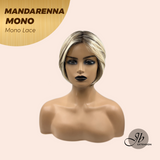 JBEXTENSION MANDARENNA MONO Full Monofilament Handmade Full Lace Full Hand Tied Wig 8 Inches Dark Blonde Mono Lace Handmade Futura Fiber Wig With Anti-slip Silicone Strips Glueless Wig MANDARENNA MONO