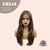 JBEXTENSION 22 Inches Mix Brown Curly Pre-Cut Frontace Wave Wig CELIA