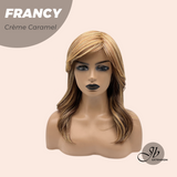 JBEXTENSION 18 Inches Crème Caramel Women Fashion Full Machine Wig FRANCY CRèME CARAMEL【PLUS PERMATEASE】【BENDY EAR TABS】