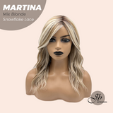 [PRE-ORDER] JBEXTENSION 17 Inches Wave Mix Blonde Pre-Cut Side Part Snowflake Lace Frontlace Glueless Wig MARTINA MIX BLONDE【BENDY EAR TABS】