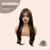 JBEXTENSION 26 Inches Curly Reddish Brown Pre-Cut Frontlace Wig VANESSA REDDISH BROWN