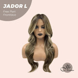 JBEXTENSION 24 Inches Blonde Highlight Curly Lace Front Wig.Pre Plucked 13*4 HD Transparent Lace Frontal Handmade Futura Fiber Swiss Lace Synthetic Fiber Pre-Cut Lace Glueless Wig JADOR L