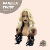 HOT OF SEASON-25 Inches Body Wave Light Blonde On The Top Mix Color Pre-Cut Frontlace Wig VANILLA TWIST