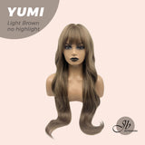 JBEXTENSION 30 Inches Long Light Brown Wig With Bangs YUMI LIGHT BROWN No Highlight