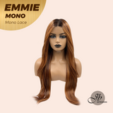 JBEXTENSION EMMIE MONO Full Monofilament Wig 26 Inches Auburn Curly Mono Lace Wig With Anti-slip Silicone Strips Glueless Wig EMMIE MONO