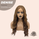 JBEXTENSION 24 Inches Caramel Wave Pre-Cut Snowflake Lace Frontlace Glueless Wig DENISE CARAMEL【PERMATEASE】