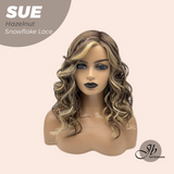 JBEXTENSION 17 Inches Hazelnut Deep Curly Pre-Cut Side Part Snowflake Lace Frontlace Glueless Wig SUE HAZELNUT【BENDY EAR TABS】