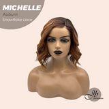 JBEXTENSION 10 Inches Auburn Pre-Cut Side Part Snowflake Lace Frontlace Glueless Wig MICHELLE AUBURN