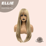 JBEXTENSION 26 Inches Scalpiana Bubble Tea Wolf Cut 3.5X4 Hard Silky Top Natural Scalp Effect Wig With Bangs ELLIE BUBBLE TEA Silk Top