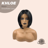 Nichole's Selection -12 Inches Bob Cut Black Pre-Cut Snowflake Lace Frontlace Glueless Wig KHLOE BLACK