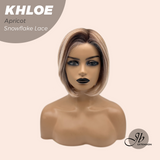 JBEXTENSION 12 Inches Bob Cut Apricot Pre-Cut Snowflake Lace Frontlace Glueless Wig KHLOE APRICOT【PERMATEASE】【BENDY EAR TABS】