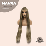 JBEXTENSION 38 Inches Super Long Straight Dark Blonde Pre-Cut Frontlace Wig MAURA DARK BLONDE