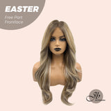 [PRE-ORDER] JBEXTENSION 25 Inches Mix Blonde Curly Free Part Pre-Cut Frontlace Glueless Wig EASTER