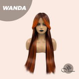 JBEXTENSION 30 Inches Copper Straight Wig With Bangs WANDA