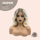 JBEXTENSION 10 Inches Light Blonde Curly Lace Front Wig.Pre Plucked 13*4 HD Transparent Lace Frontal Handmade Futura Fiber Swiss Lace Synthetic Fiber Pre-Cut Lace Wig JADOR GOLD