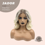 JBEXTENSION 10 Inches Light Blonde Curly Lace Front Wig.Pre Plucked 13*4 HD Transparent Lace Frontal Handmade Futura Fiber Swiss Lace Synthetic Fiber Pre-Cut Lace Glueless Wig JADOR GOLD