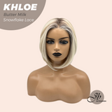 JBEXTENSION 12 Inches Bob Cut Butter Milk Pre-Cut Snowflake Lace Frontlace Glueless Wig KHLOE BUTTER MILK【PERMATEASE】