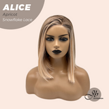 JBEXTENSION 12 Inches Apricot Pre-Cut Side Part Snowflake Lace Frontlace Glueless Wig ALICE APRICOT