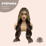 JBEXTENSION 28 Inches Long Body Wave Brown With Highlight Free Part Frontlace Glueless Wig STEFANIA FREE PART