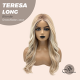 JBEXTENSION 22 Inches Long Blonde Pre-Cut Snowflake Lace Frontlace Glueless Wig TERESA LONG BLONDE【PERMATEASE】【BENDY EAR TABS】