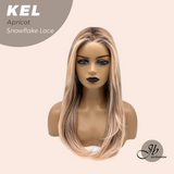 [PRE-ORDER] JBEXTENSION 22 Inches Apricot Pre-Cut Snowflake Lace Frontlace Glueless Wig KEL APRICOT【PERMATEASE】【BENDY EAR TABS】