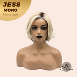 JBEXTENSION JESS MONO Monofilament Handmade Wig 6X5 Full Monofilament Hand Tied Top Wig 10 Inches Blonde Mono Lace Wig With Anti-slip Silicone Strips Glueless Wig JESS MONO【BENDY EAR TABS】