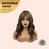 [PRE-ORDER] JBEXTENSION SAVANNA MONO Full Monofilament Wig 16 Inches Brown With Highlight Wave Mono Lace Wig With Anti-slip Silicone Strips Glueless Wig SAVANNA MONO