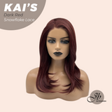 JBEXTENSION 18 Inches Dark Red Pre-Cut Snowflake Lace Frontlace Glueless Wig KAI'S DARK RED【PERMATEASE】