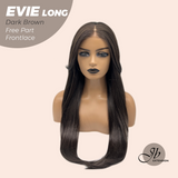JBEXTENSION 26 Inches Dark Brown Pre-Cut Free Part Frontlace Glueless Wig EVIE LONG
