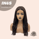 JBEXTENSION 22 Inches Dark Brown Pre-Cut Snowflake Lace Frontlace Glueless Wig INéS DARK BROWN【PERMATEASE】