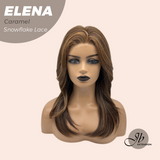 JBEXTENSION 18 Inches Caramel Pre-Cut Snowflake Lace Frontlace Glueless Wig ELENA CARAMEL【PERMATEASE】【BENDY EAR TABS】