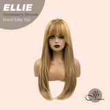 JBEXTENSION 26 Inches Strawberry Blonde Wolf Cut 3.5X4 Hard Silky Top Natural Scalp Effect Wig With Bangs ELLIE STRAWBERRY BLONDE Silk Top