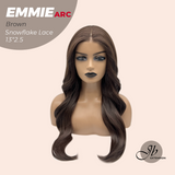 JBEXTENSION 26 Inches Long Curly Brown Pre-Cut Arc Snowflake Lace Frontlace Glueless Wig EMMIE ARC - BROWN【BENDY EAR TABS】