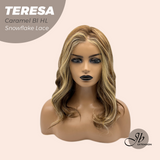 [PRE-ORDER] JBEXTENSION 18 Inches Caramel Blonde Highlight Pre-Cut Snowflake Lace Frontlace Glueless Wig TERESA CARAMEL BLONDE HIGHLIGHT【PERMATEASE】