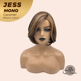 JBEXTENSION JESS MONO Monofilament Handmade Wig 6X5 Full Monofilament Hand Tied Top Wig 10 Inches Caramel Mono Lace Wig With Anti-slip Silicone Strips Glueless Wig JESS MONO CARAMEL【BENDY EAR TABS】