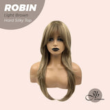 JBEXTENSION 22 Inches Light Brown Wolf Cut 3.5X4 Hard Silky Top Natural Scalp Effect Wig ROBIN LIGHT BROWN