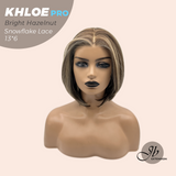 JBEXTENSION 12 Inches Bob Cut Bright Hazelnut Pre-Cut 13X6 Free Part Snowflake Lace Frontlace Glueless Wig KHLOE PRO - BRIGHT HAZELNUT【BENDY EAR TABS】