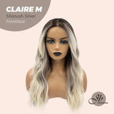 JBEXTENSION 22 Inches Body Wave Shatush Silver Pre-Cut Frontlace Wig CLAIRE M SILVER