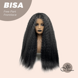 JBEXTENSION 28 Inches Black Kinky Curly Fiber X, Tangle Less Free Part Frontlae Glueless Wig BISA BLACK