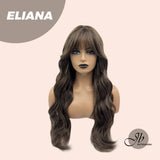 JBEXTENSION 25 Inches Cold Brown Body Wave Wig With Bangs ELIANA