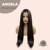 JBEXTENSION 28 Inches Nature Straight Midnight Brown( Black/Brown) Wig ANGELA MIDNIGHT BROWN ( Black/Brown)