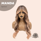 JBEXTENSION 26 pulgadas mezcla rubia con onda corporal de raíz oscura con flequillo MANDA