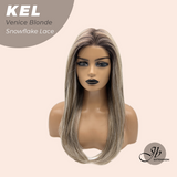 JBEXTENSION 22 Inches Venice Blonde Pre-Cut Snowflake Lace Frontlace Glueless Wig KEL VENICE BLONDE【PERMATEASE】【BENDY EAR TABS】