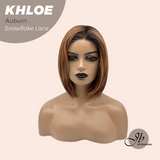 JBEXTENSION 12 Inches Bob Cut Auburn Pre-Cut Snowflake Lace Frontlace Glueless Wig KHLOE AUBURN【PERMATEASE】