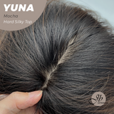 JBEXTENSION 12 Inches Scalpiana Mocha 3.5X4 Hard Silky Top Natural Scalp Effect Women Wig With Bangs YUNA MOCHA