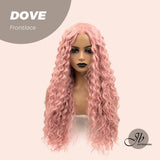 JBEXTENSION 28 Inches Extra Curly Pink Long Pre-Cut Frontlace Glueless Wig DOVE