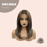 JBEXTENSION 18 Inches Brown With Highlight Pre-Cut Frontlace Glueless Wig MELINDA