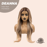 JBEXTENSION 28 Inches Long Apricot Curly Pre-Cut Free Part Frontlace Glueless Wig DEANNA FREE PART