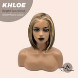 [PRE-ORDER] JBEXTENSION 12 Inches Bob Cut Bright Hazelnut Pre-Cut Snowflake Lace Frontlace Glueless Wig KHLOE BRIGHT HAZELNUT【PERMATEASE】